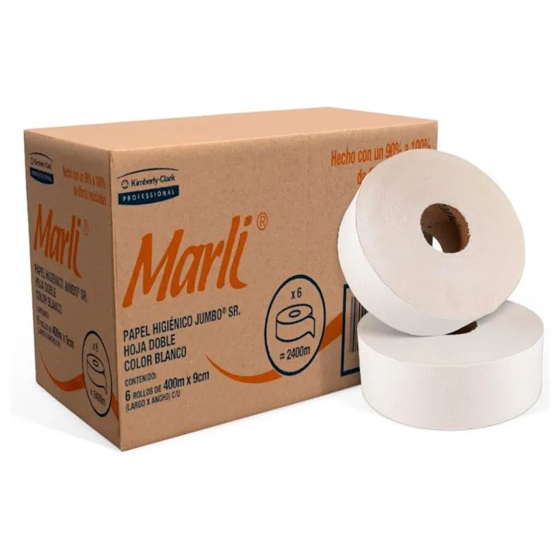 [ART-90510] Papel Higienico Marli Caja C/6 Bobinas de 400Mts