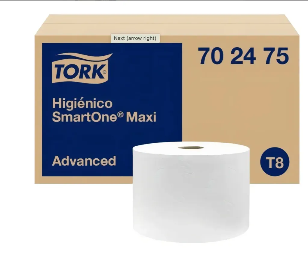 Papel Higiénico Industrial Tork SmartOne Fluido Céntrico Maxi Caja C/6 Rollos 207m