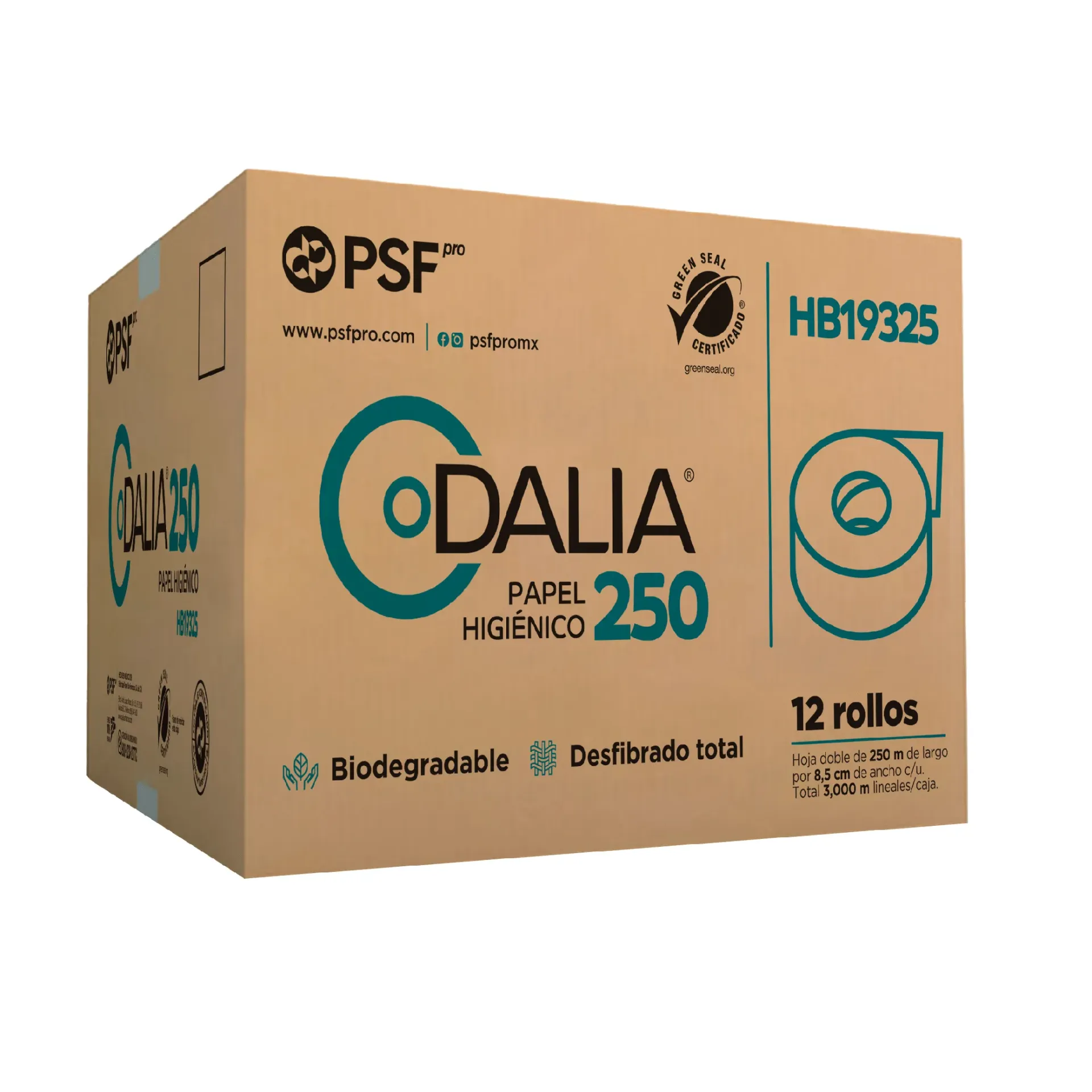 Papel Higienico Dalia Caja C/12 Bobinas de 250Mts (HB19325)