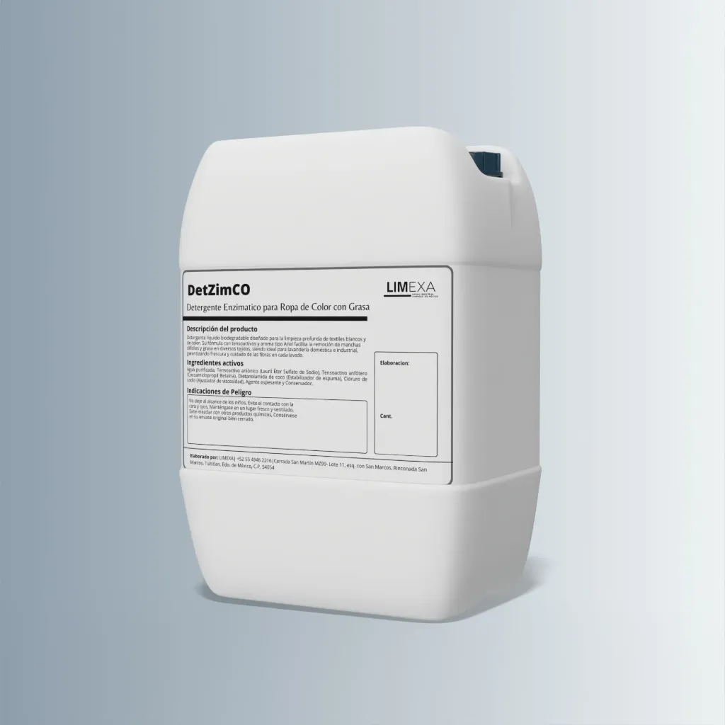 DetZimCO - Detergente Enzimatico para Ropa de Color con Grasa (20Lts.)