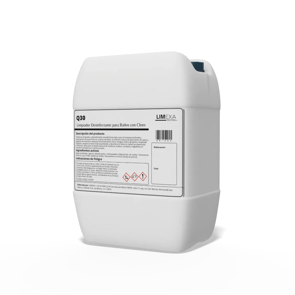 Q30 - Limpiador desinfectante con cloro para baños  (20Lts.)